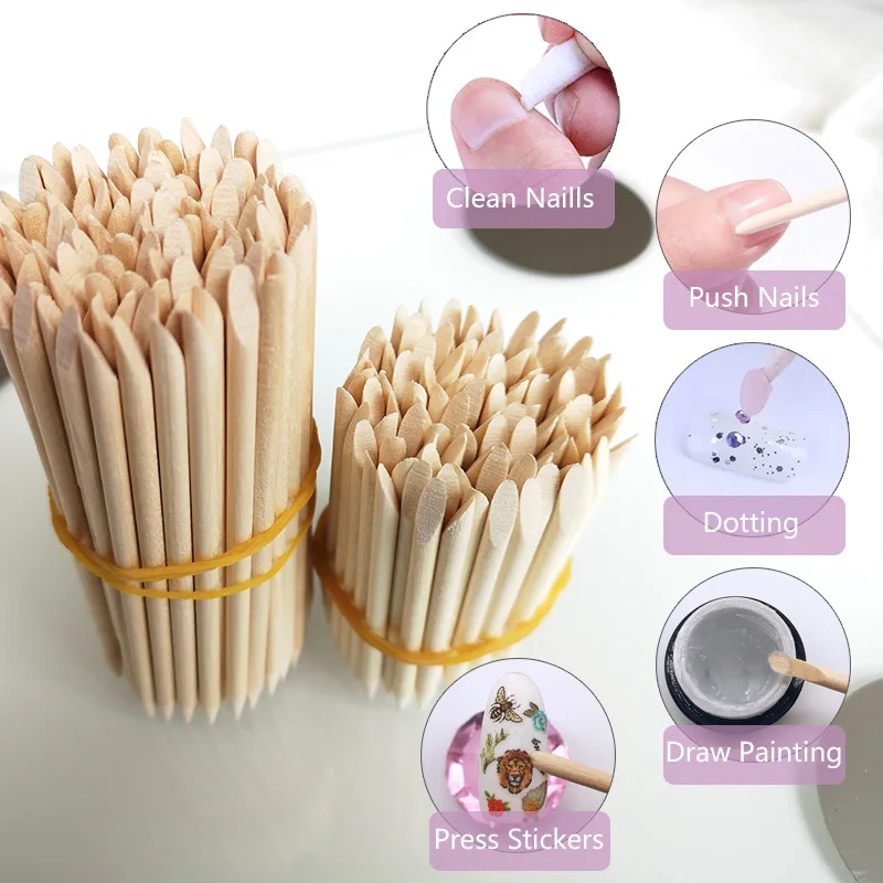 Contour Palette Stick - 10-30pcsNail Cuticle Pusher Orange Wood Sticks