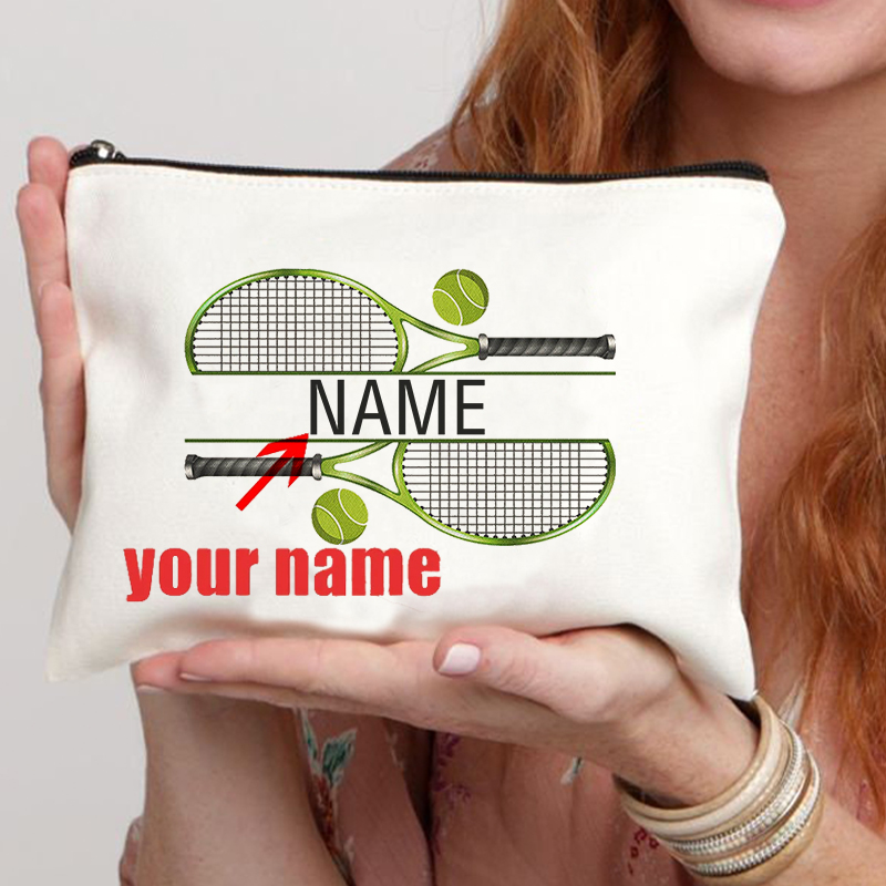 Beauty Makeup Women - Personalized Tennis Custom Name Makeup Bag