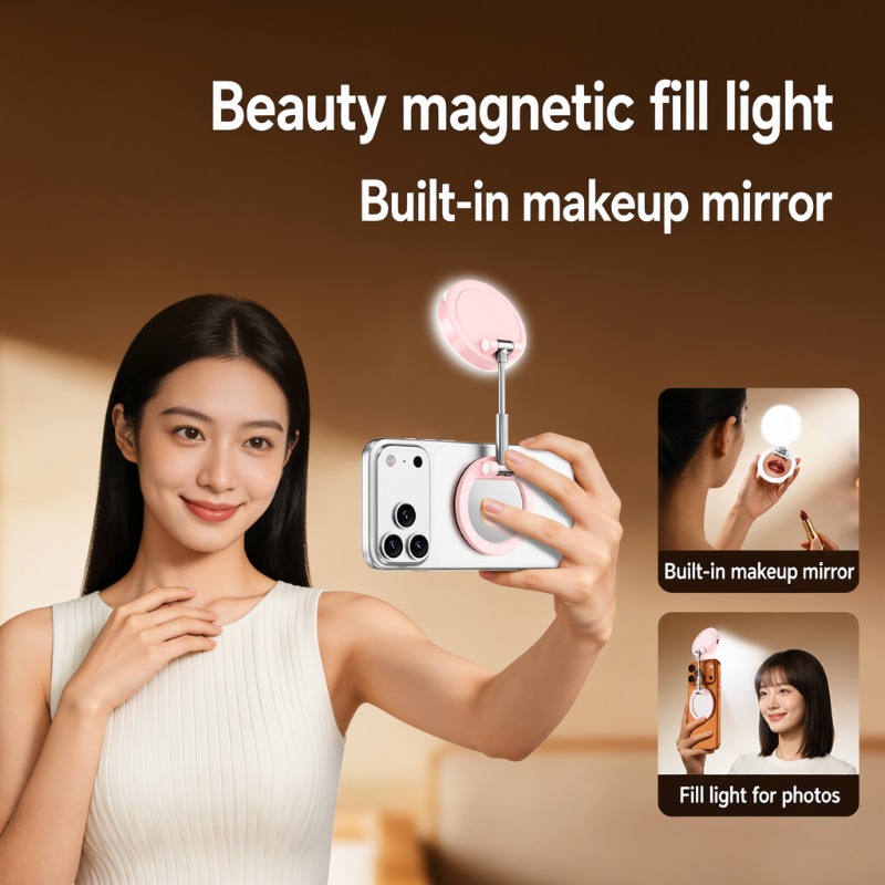 Beauty No Makeup - Magnetic Selfie Light Phone Holder with