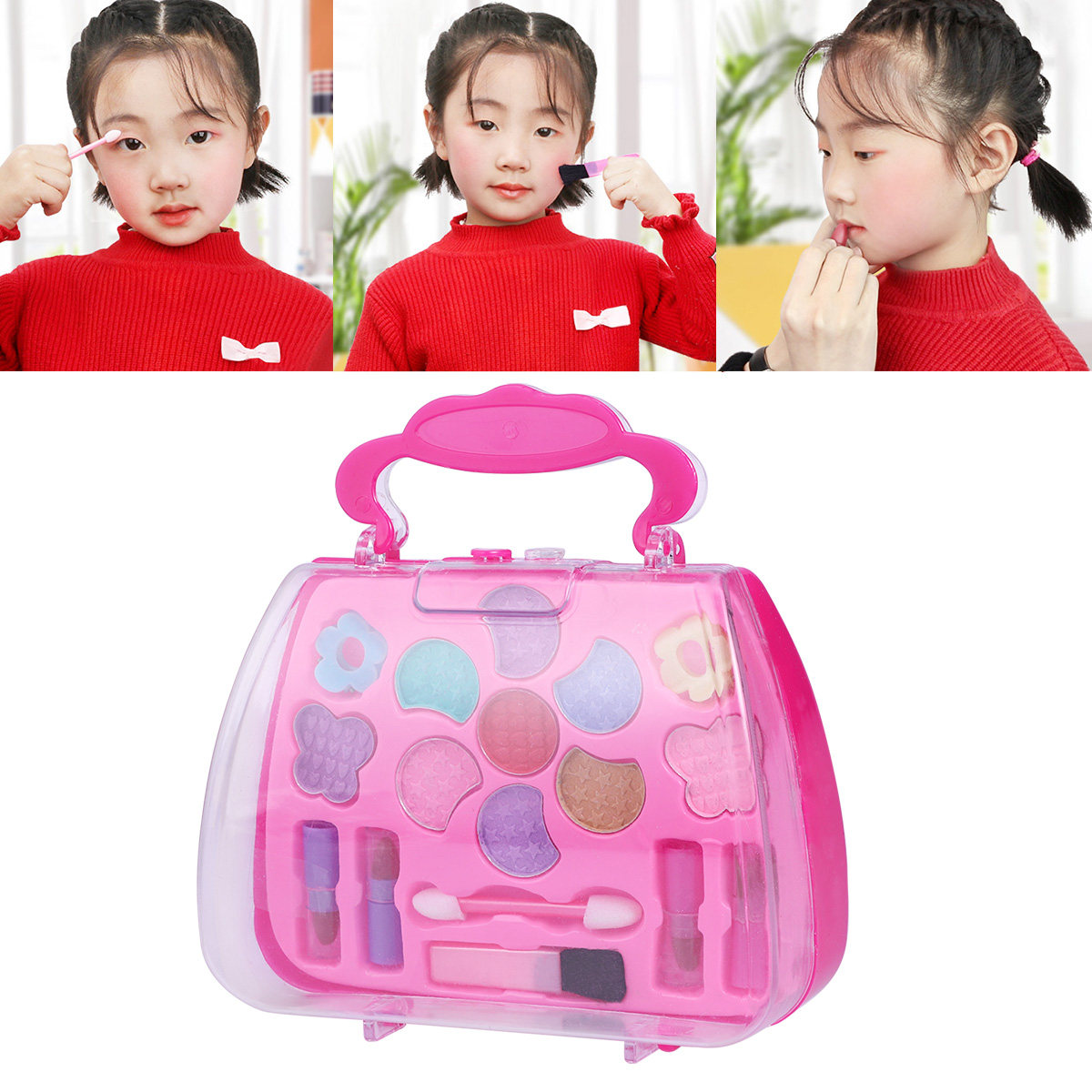 Strawberry-Shaped Kids Makeup  - Beauty Makeup Vanity Set recension och pris